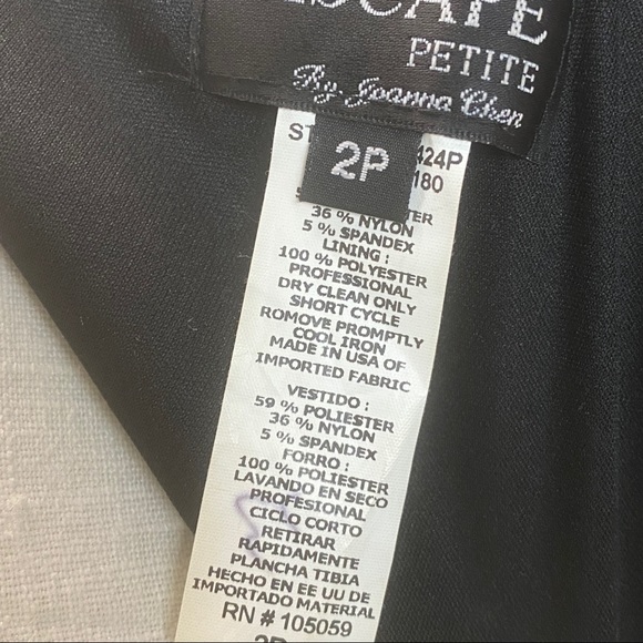 XSCAPE Petite Slate Single Shoulder Ruffle Mini - Picture 4 of 5